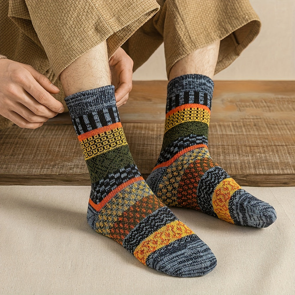 Vintage Crew Socks Comfy Breathable Casual Thermal Socks