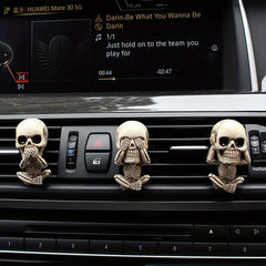 Resin Skull Fragrance Clip Car Air Vent Ornament