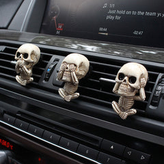 Resin Skull Fragrance Clip Car Air Vent Ornament