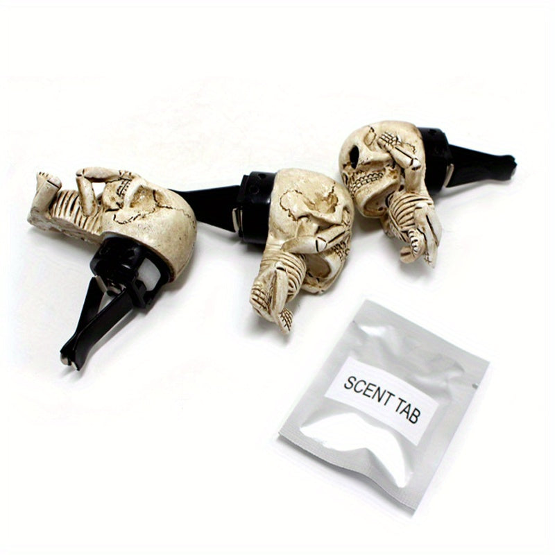 Resin Skull Fragrance Clip Car Air Vent Ornament