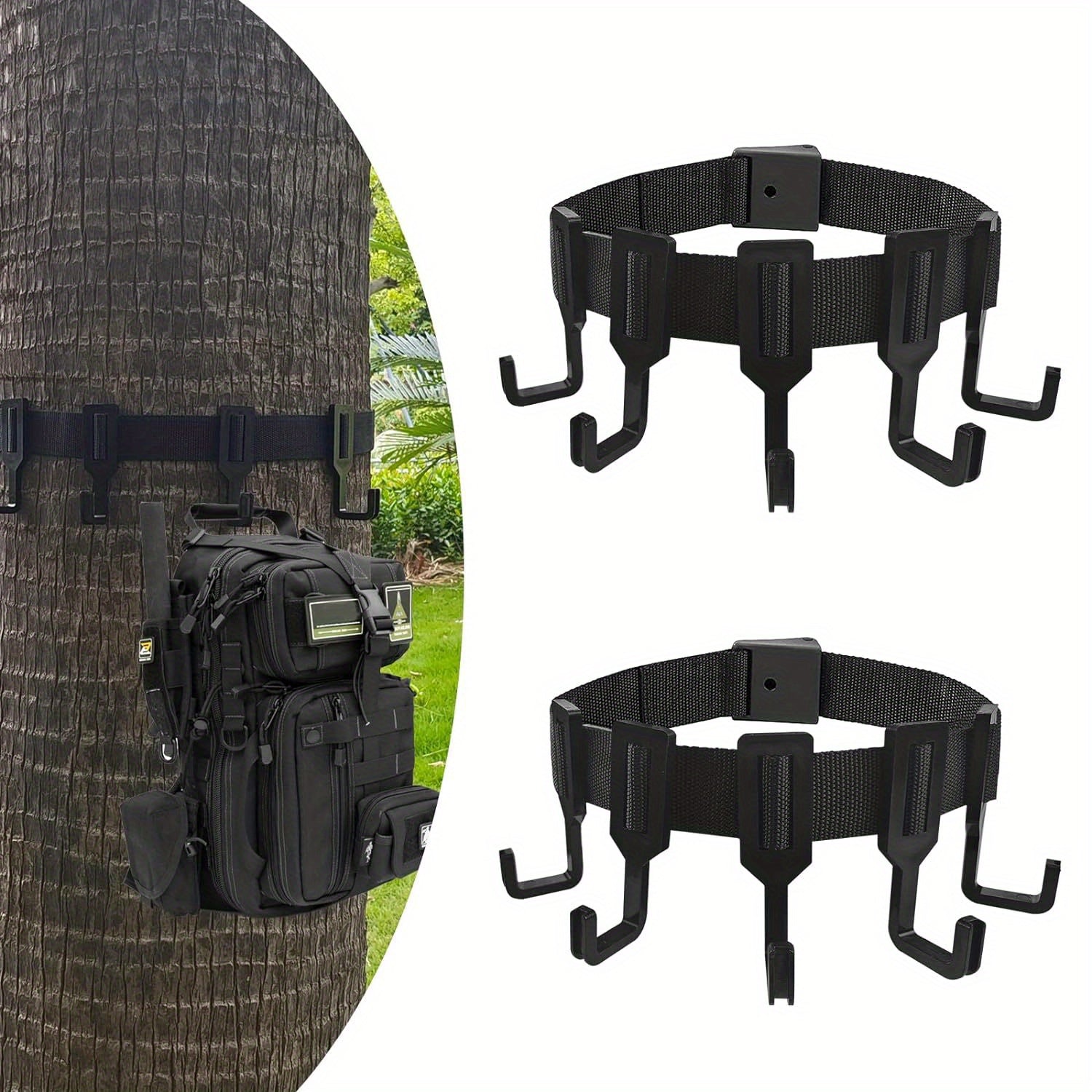 2 Pack Treestand Gear Hangers With 10 Hooks for Camping
