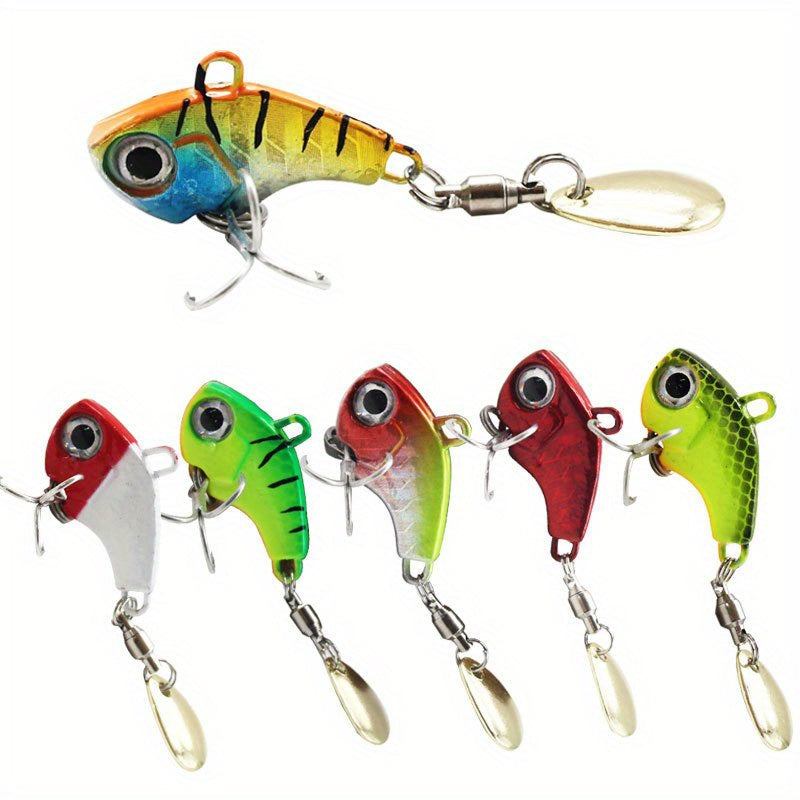 6pcs 6g Vibration Fishing Lure Spoon Willow Blade Tackle