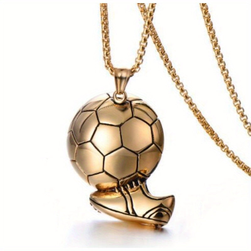 1pc Football Pendant Necklace Hip Hop Street Fitness Accessories