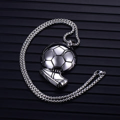 1pc Football Pendant Necklace Hip Hop Street Fitness Accessories