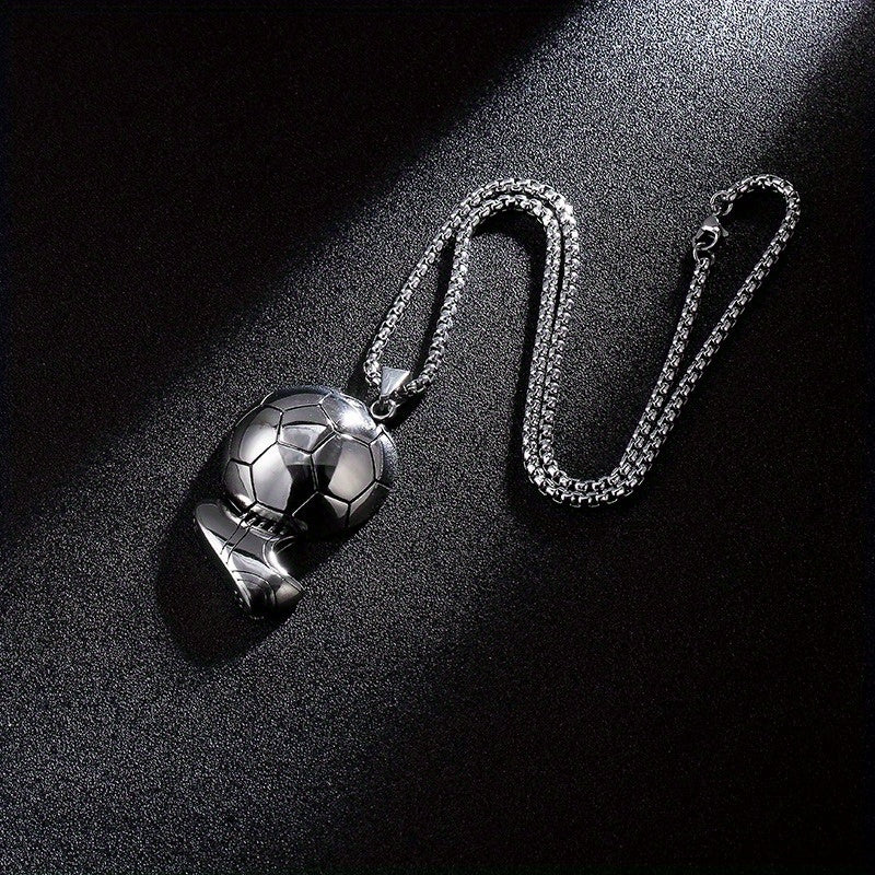 1pc Football Pendant Necklace Hip Hop Street Fitness Accessories
