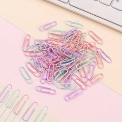 Macaron Paper Clip 33MM, Pink, Green, Yellow, Blue, Purple, 60 Pack