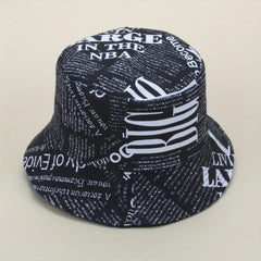 Newspaper Pattern Bucket Hat for Fishing