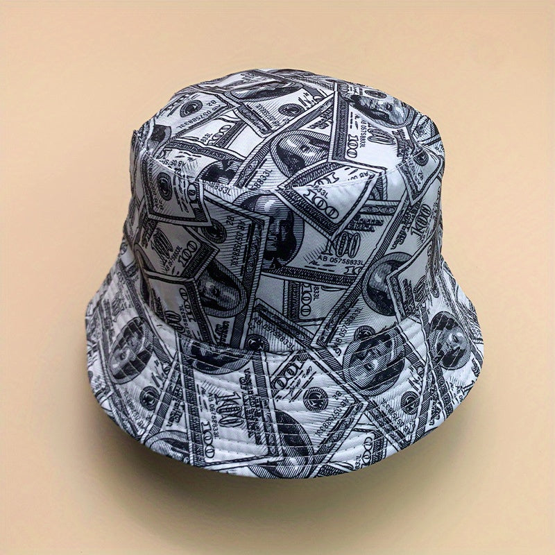 Newspaper Pattern Bucket Hat for Fishing
