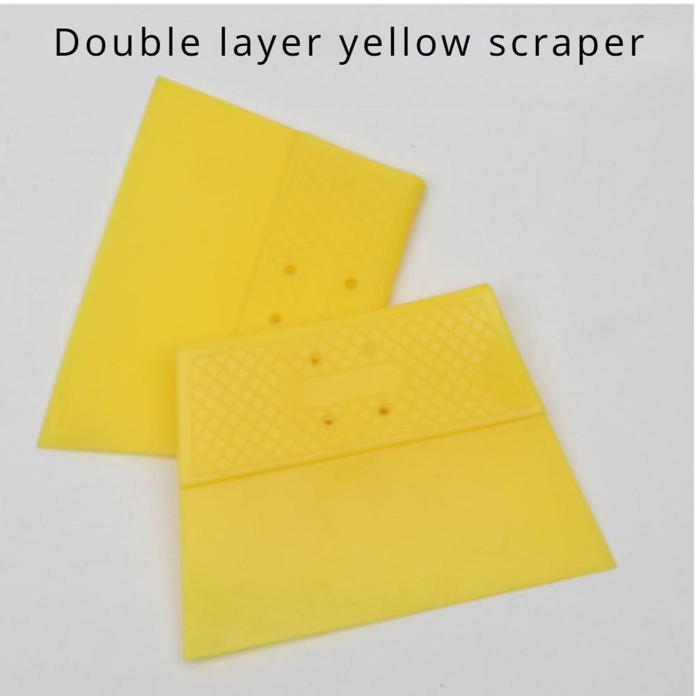 2pcs Double layer Yellow Plastic Scraper Wallpaper Putty Baking Scraper
