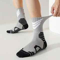 Men's Sports Socks 4 Pairs Breathable Athletic Crew Socks