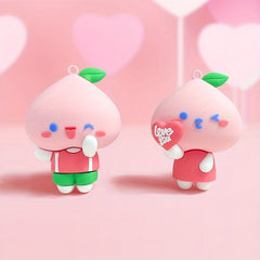 Cartoon Peach Doll Pendant Keychain for Car Keys Backpacks Wallets