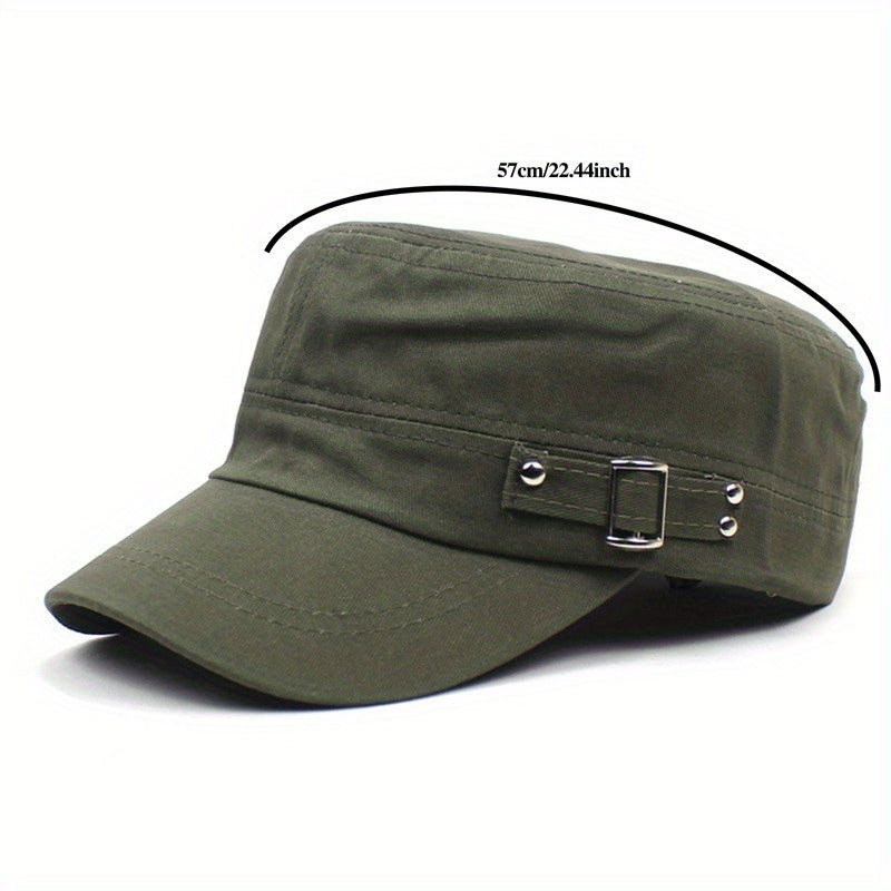 Military Flat Top Cap Adjustable Hat