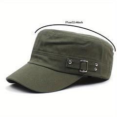 Military Flat Top Cap Adjustable Hat