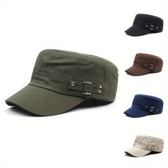 Military Flat Top Cap Adjustable Hat