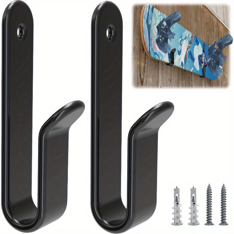 2pcs Horizontal Snowboard Clips Wall Mounted Display Rack