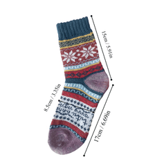 5 Pairs Vintage Wool Crew Socks for Winter & Autumn