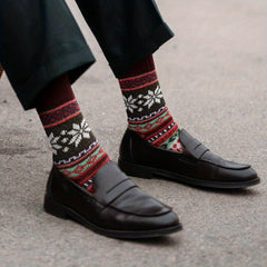 5 Pairs Vintage Wool Crew Socks for Winter & Autumn