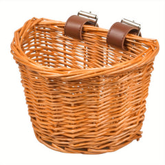 Vintage Bike Front Handlebar Basket with Leather Straps