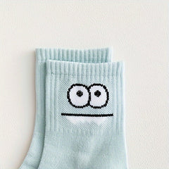 5pairs Cartoon Striped Ankle Socks for Men & Women