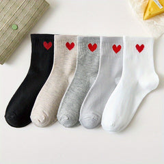5pairs Cartoon Striped Ankle Socks for Men & Women