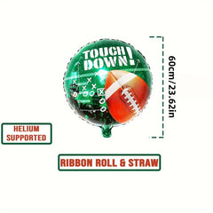 6pcs Rugby Foil Balloons Tailgate Game Sports Football Birthday Party Decor