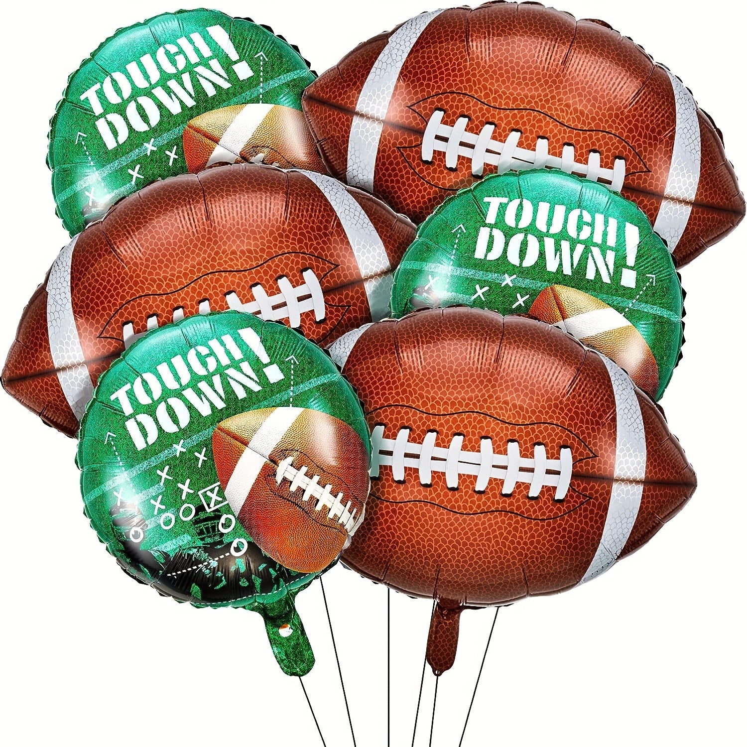 6pcs Rugby Foil Balloons Tailgate Game Sports Football Birthday Party Decor
