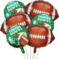 6pcs Rugby Foil Balloons Tailgate Game Sports Football Birthday Party Decor