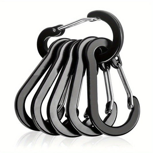 6pcs Stainless Steel Small Carabiner Clips Camping Fishing Accessories