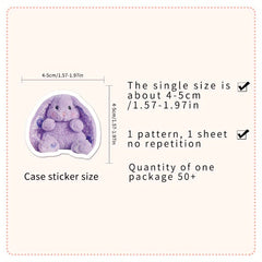 50pcs Cartoon Purple Stickers Nordic Style DIY Decoration