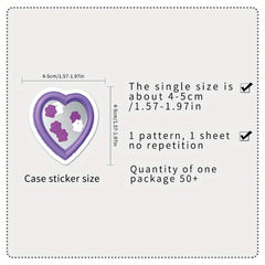 50pcs Cartoon Purple Stickers Nordic Style DIY Decoration