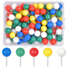 100pcs Round Head Push Pins Decorative Map Tacks 9.5mm