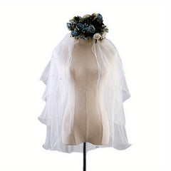 Bridal Wedding Dress Headdress Veil Four-layered Ball Gown Hair Accessories