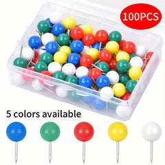 100pcs Round Head Push Pins Decorative Map Tacks 9.5mm