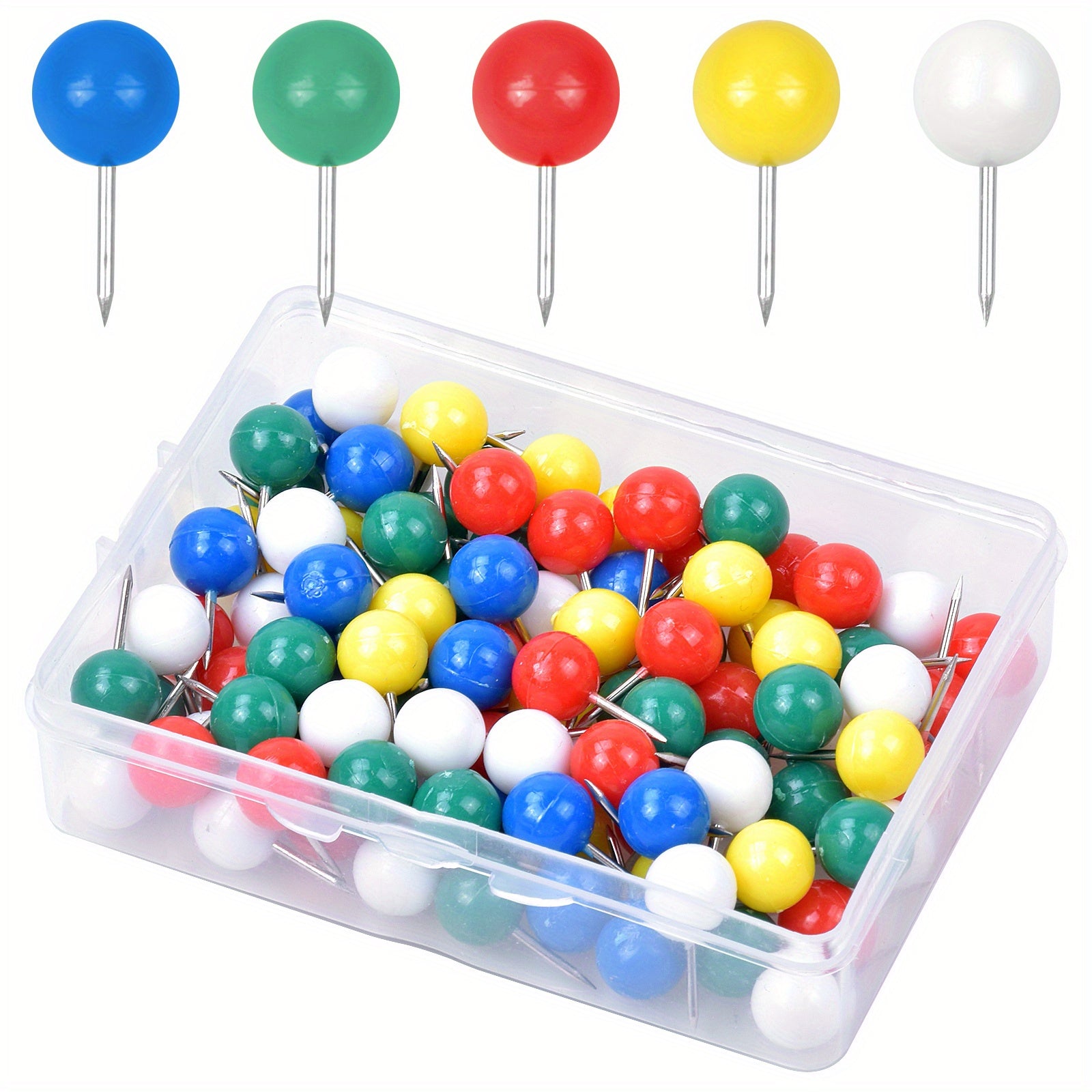 100pcs Round Head Push Pins Decorative Map Tacks 9.5mm