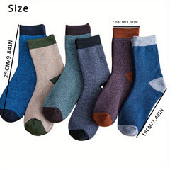 Men's Block Crew Socks Warm Thermal Comfy Outdoor Unisex Socks