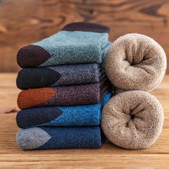 Men's Block Crew Socks Warm Thermal Comfy Outdoor Unisex Socks