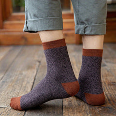 Men's Block Crew Socks Warm Thermal Comfy Outdoor Unisex Socks