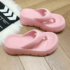 Women's Platform Flip Flops Comfortable Summer Slip On Shoes