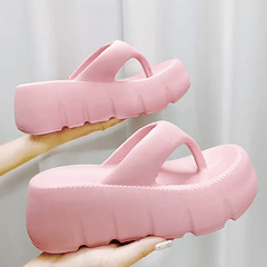 Women's Platform Flip Flops Comfortable Summer Slip On Shoes