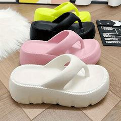 Women's Platform Flip Flops Comfortable Summer Slip On Shoes