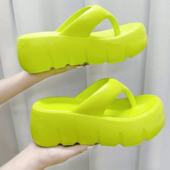 Women's Platform Flip Flops Comfortable Summer Slip On Shoes