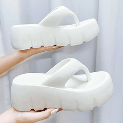 Women's Platform Flip Flops Comfortable Summer Slip On Shoes