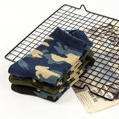 Men's Camo Crew Socks x 3 Breathable Comfy Casual Unisex Outdoor