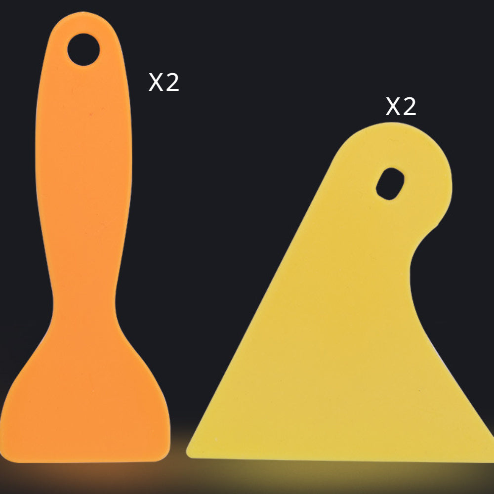 4pcs Car Wrap Tool Yellow Scraper Plastic Sticker Beauty Seam Scraper