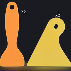 4pcs Car Wrap Tool Yellow Scraper Plastic Sticker Beauty Seam Scraper