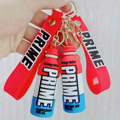 2pcs Beverage Bottle Keychain Silicone 3D Keyring Car Bag Pendant Christmas Gift