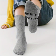 Men's Novelty Game Letter Graphic Mid Crew Socks