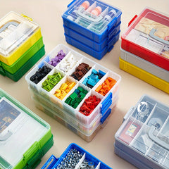 Plastic 3 Layer Stacking Storage Box Portable Multifunctional Storage Box