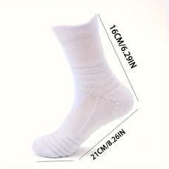 3 Pairs Teen's Mid Crew Sport Socks Absorb Sweat Basketball Train