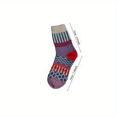 4 Pairs Multicolor Winter Crew Socks for Women & Men